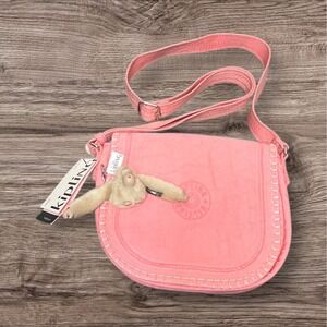 Kipling Nowel Crescent Crossbody Bag Enjoy Blush Pink Bag Monkey NWT